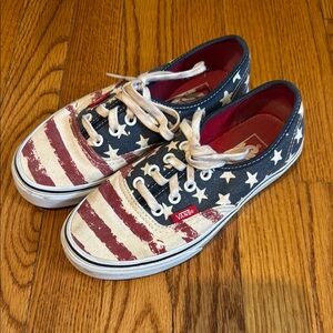 Vans Patriotic Canvas Sneakers - Red, White, and Blue